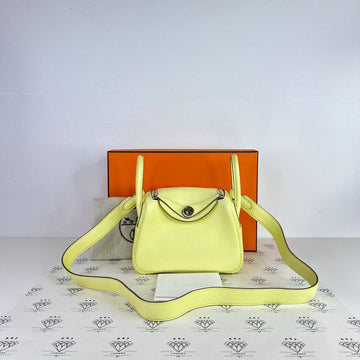[PRE LOVED] Hermes Mini Lindy in Limoncello Clemence Leather PHW (Stamp W - 2024)