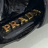 [PRE LOVED] Prada Bow Flat Mules in Black Patent Leather Size 39EU