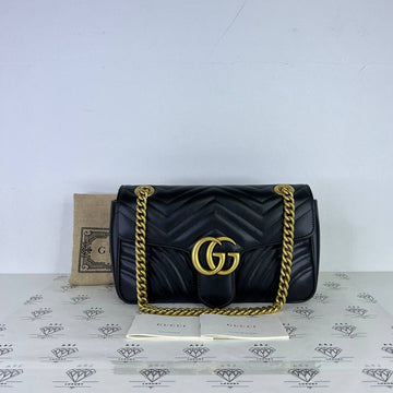 [PRE LOVED] Gucci Small Marmont Flap in Black GHW