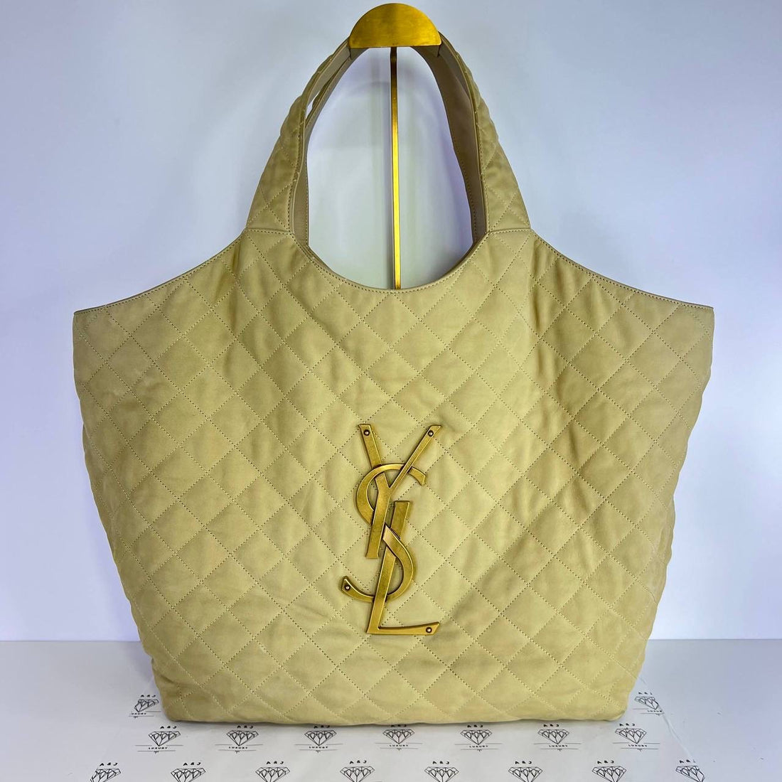[PRE LOVED] YSL Icare Maxi Shopping Tote in Beige Nubuck Suede GHW (2023)