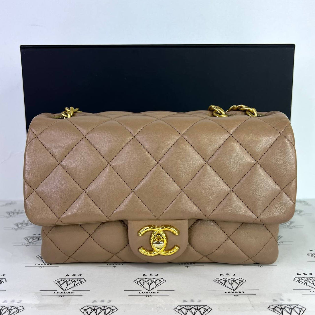 [PRE LOVED] Chanel Seasonal Flap Coco Crush Adjustable Strap in Caramel Lambskin Leather GHW (microchipped)