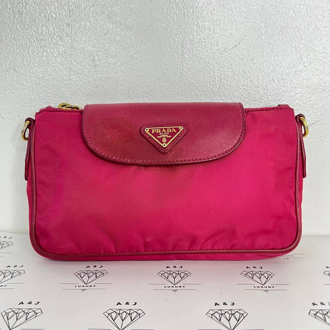 [PRE LOVED] Prada Nylon Sling Bag in Pink GHW