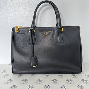 [PRE LOVED] Prada Medium Galleria in Black Saffiano Leather GHW