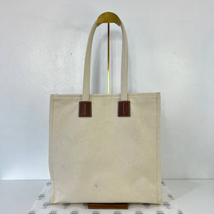 [PRE LOVED] Bally Canvass Tote Bag in White