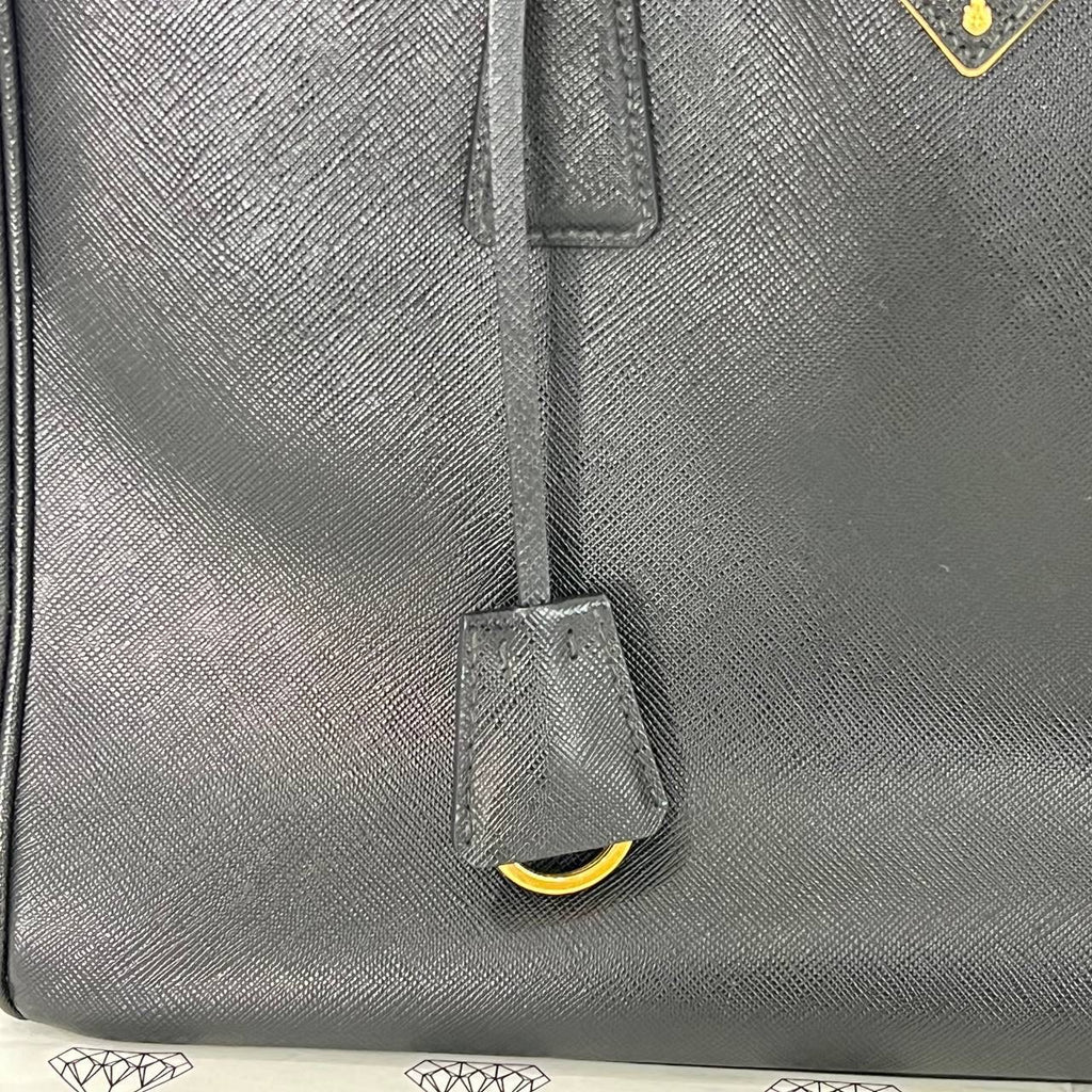 [PRE LOVED] Prada Medium Galleria in Black Saffiano Leather GHW