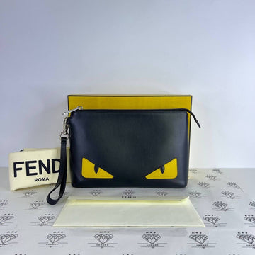[PRE LOVED] Fendi Monster Little Monster Eye Pouch in Black SHW
