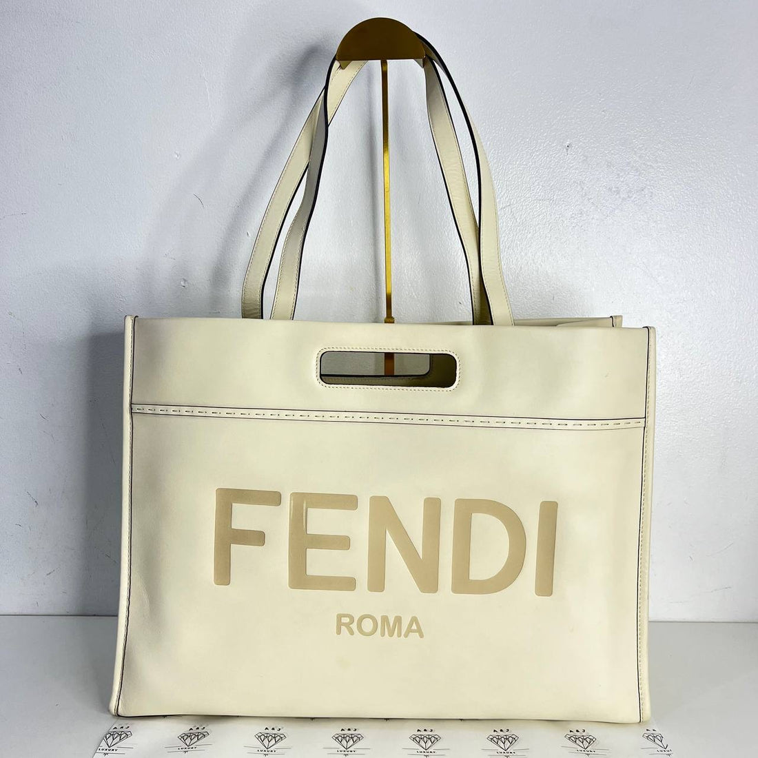 [PRE LOVED] Fendi Tote Shopping Bag in White