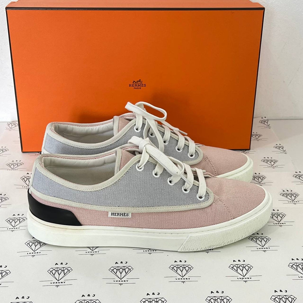 [PRE LOVED] Hermes Envy Sneakers in Blue and Pink Canvass Size 41EU