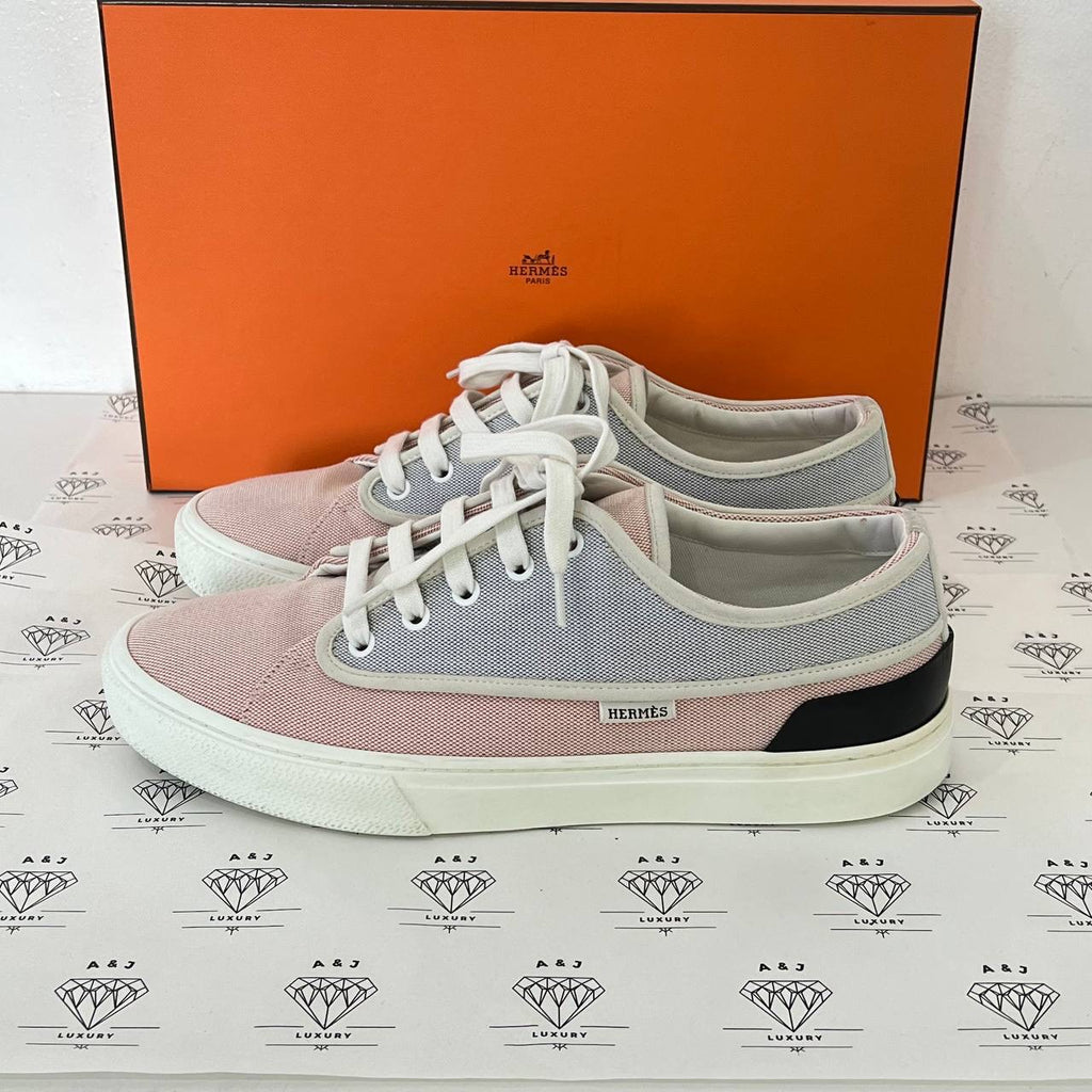 [PRE LOVED] Hermes Envy Sneakers in Blue and Pink Canvass Size 41EU