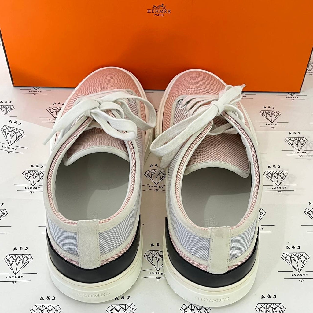 [PRE LOVED] Hermes Envy Sneakers in Blue and Pink Canvass Size 41EU