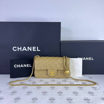 [PRE LOVED] Chanel Mini Rectangle Flap Pearl Crush in Dark Beige Lambskin Leather GHW (microchipped)