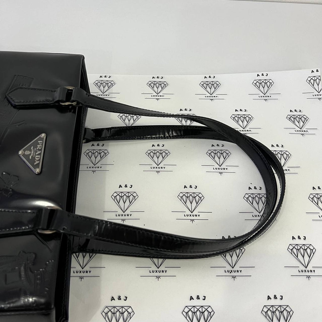 [PRE LOVED] Prada Patent Tote in Black SHW