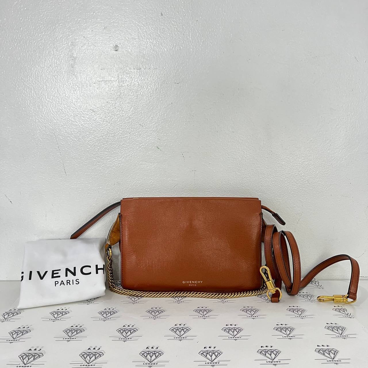 [PRE LOVED] Givenchy Small Crossbody Bag in Camel Goatskin Leather GHW