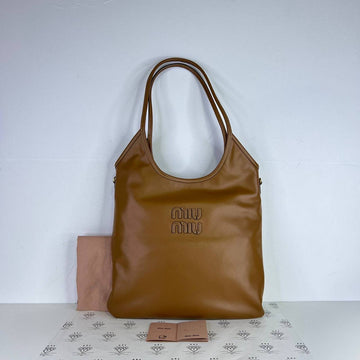[PRE LOVED] Miu Miu Ivy Leather Tote in Cognac GHW