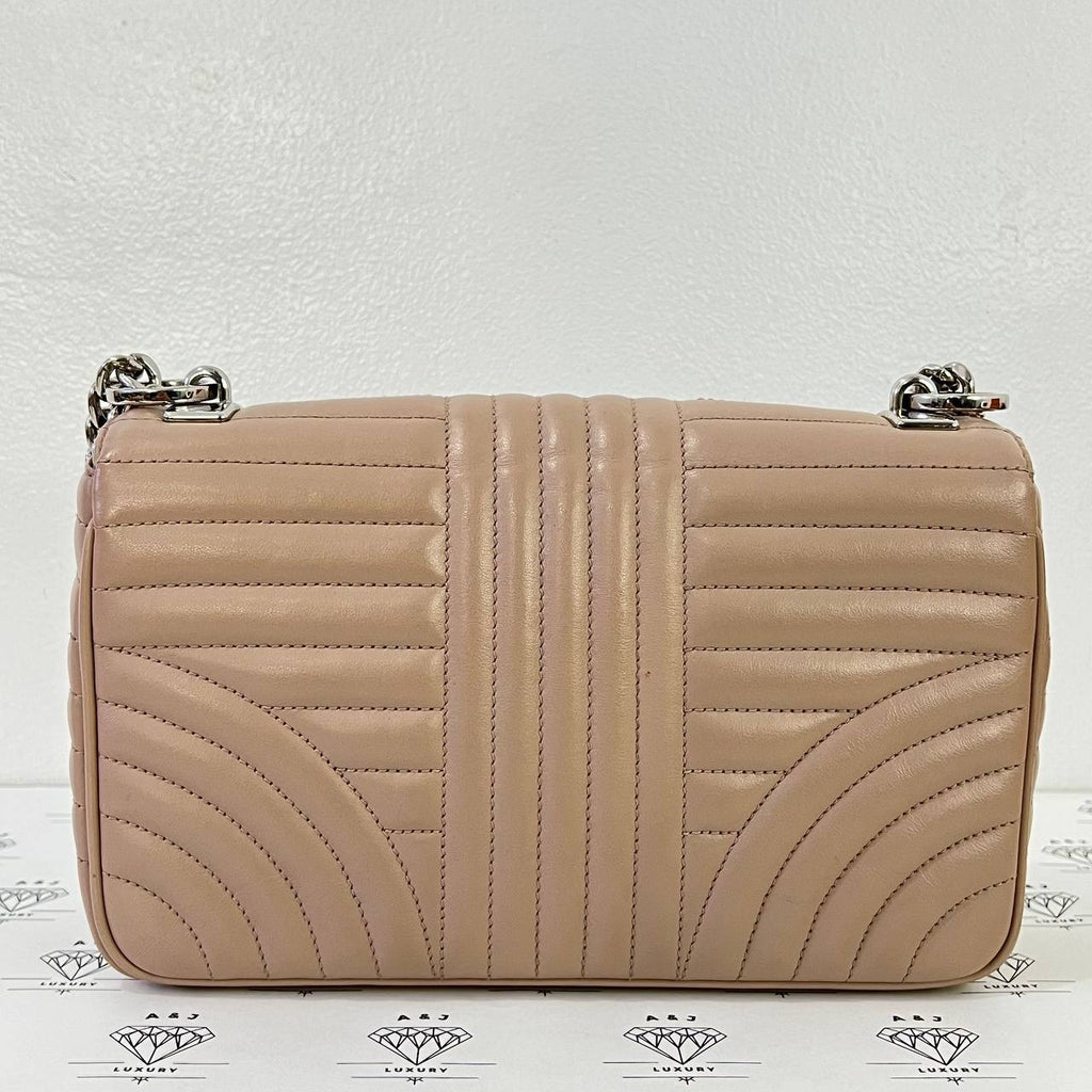 [PRE LOVED] Prada 1BD108 Flap Shoulder Bag in Cipria Soft Calf Impuntu SHW