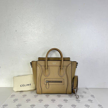 [PRE LOVED] Celine Nano Luggage in Dune Drummed Leather SHW
