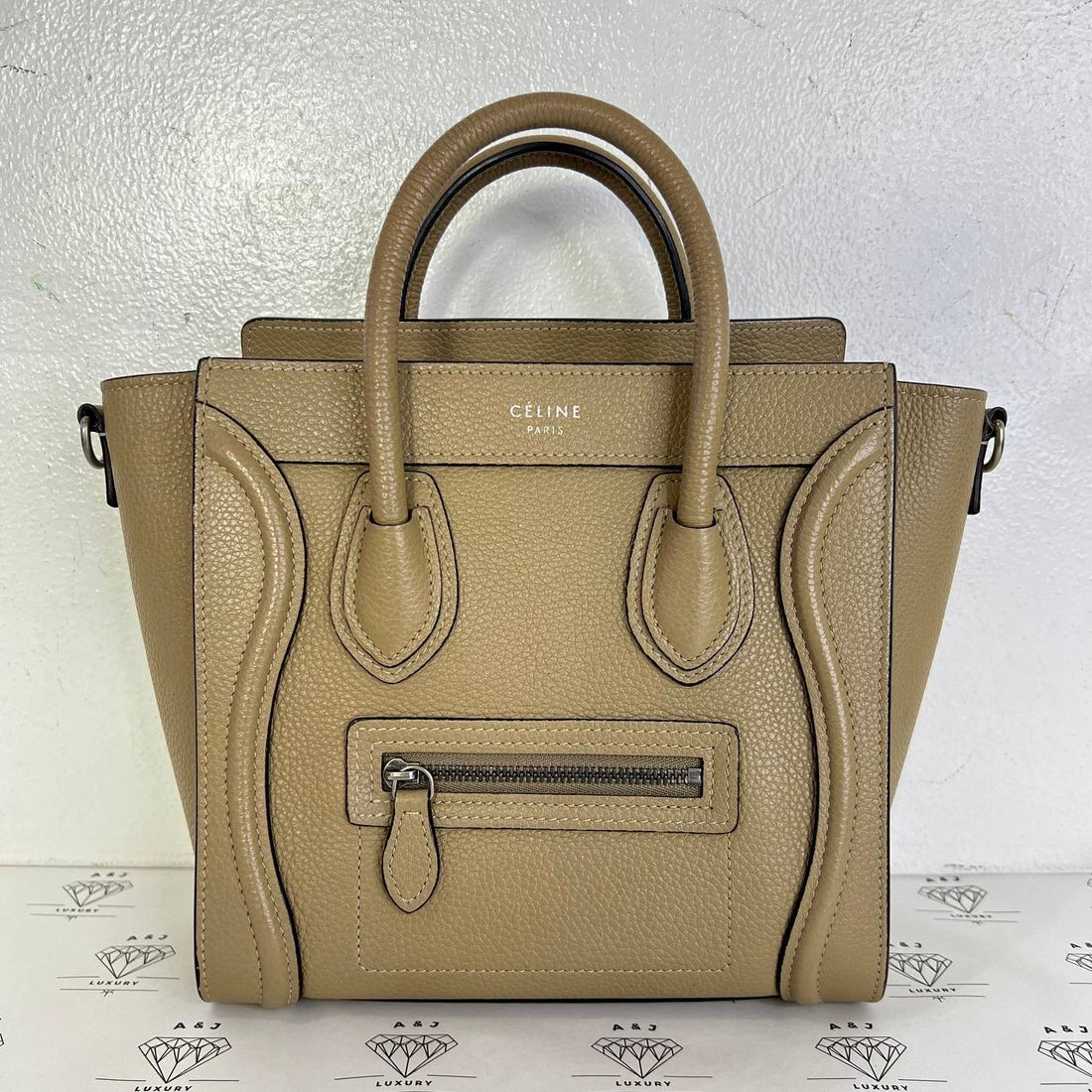 [PRE LOVED] Celine Nano Luggage in Dune Drummed Leather SHW