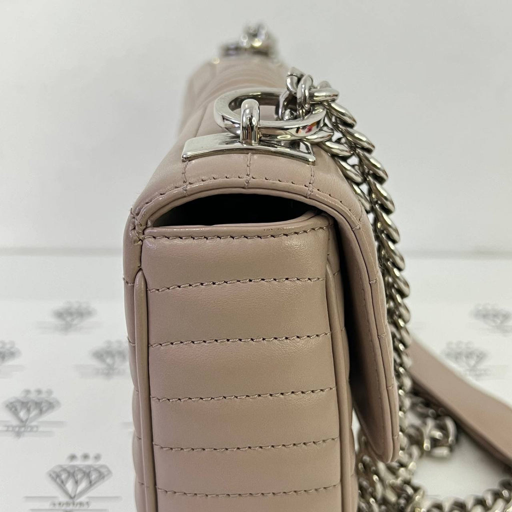 [PRE LOVED] Prada 1BD108 Flap Shoulder Bag in Cipria Soft Calf Impuntu SHW