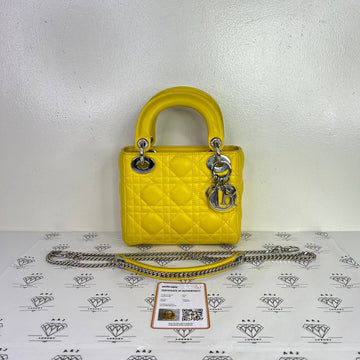 [PRE LOVED] Christian Dior Mini Lady D in Yellow Cannage Lambskin Leather SHW (2016)