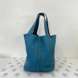 [PRE LOVED] Hermes Picotin 22 in Blue Togo Leather PHW (Stamp Square Q - 2013)