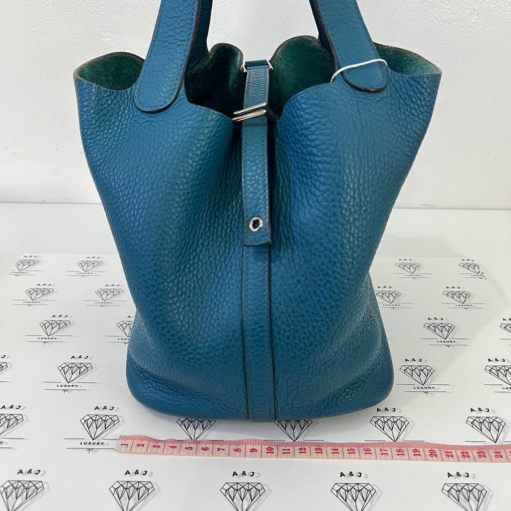 [PRE LOVED] Hermes Picotin 22 in Blue Togo Leather PHW (Stamp Square Q - 2013)