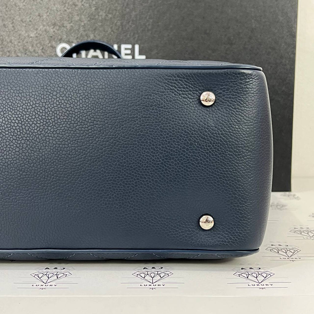 [PRE LOVED] Chanel Box Shopping Tote Bag in Navy Caviar Leather SHW (Series 24)