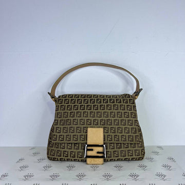 [PRE LOVED] Fendi Mama Baguette in Brown Canvass with Beige Leather Trims SHW