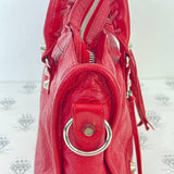 [PRE LOVED] Balenciaga Small City with Logo Strap in Red SHW