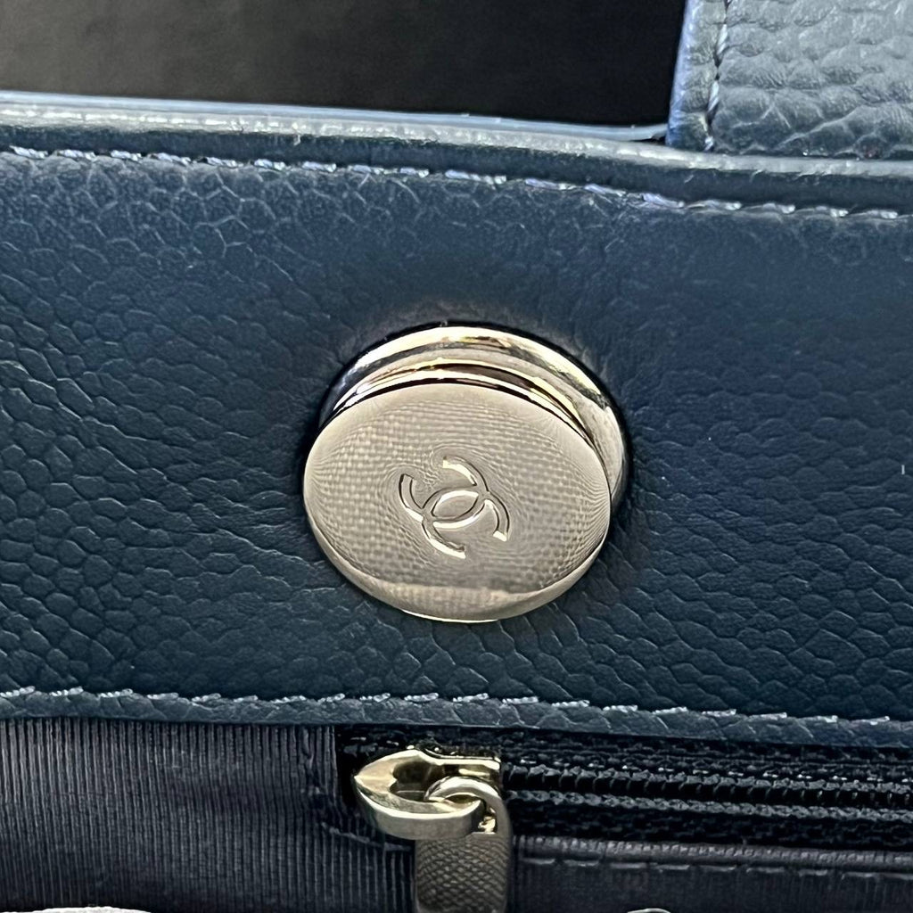 [PRE LOVED] Chanel Box Shopping Tote Bag in Navy Caviar Leather SHW (Series 24)