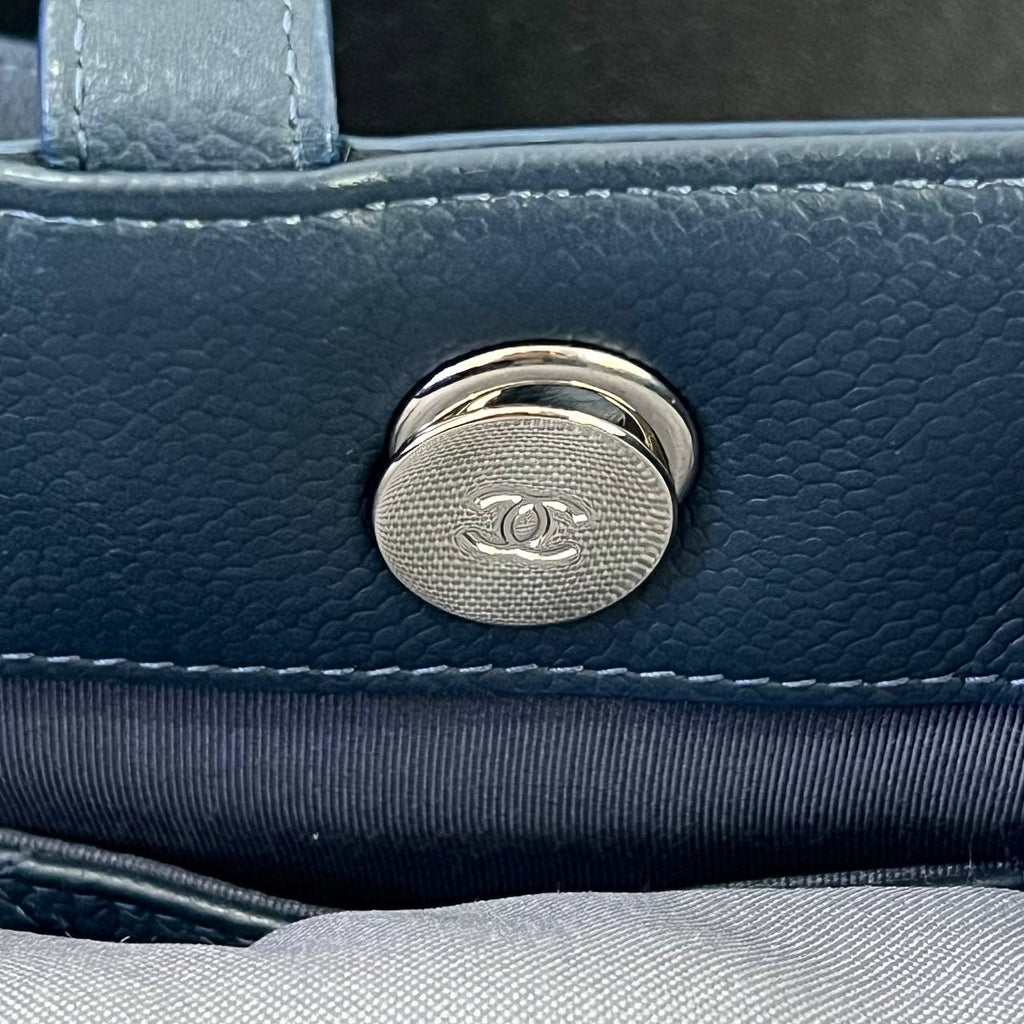 [PRE LOVED] Chanel Box Shopping Tote Bag in Navy Caviar Leather SHW (Series 24)