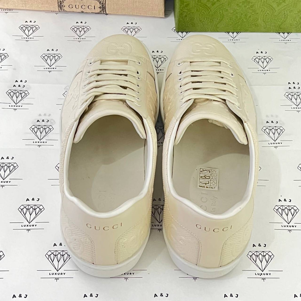 [PRE LOVED] Gucci Guccissima Sneakers in White Size 39EU