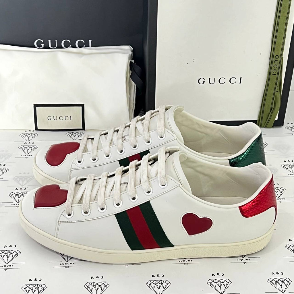 [PRE LOVED] Gucci Ace Sneakers with Heart in Size 39.5EU