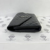 [PRE LOVED] YSL Medium Tri Quilted Envelope Wallet on Chain in Black Lambskin Leather SHW