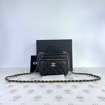 [PRE LOVED] Chanel Vanity Box Top Handle in Black Caviar Leather GHW (microchipped)