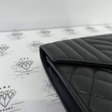 [PRE LOVED] YSL Medium Tri Quilted Envelope Wallet on Chain in Black Lambskin Leather SHW