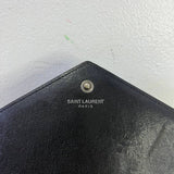 [PRE LOVED] YSL Medium Tri Quilted Envelope Wallet on Chain in Black Lambskin Leather SHW