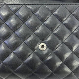 [PRE LOVED] YSL Medium Tri Quilted Envelope Wallet on Chain in Black Lambskin Leather SHW