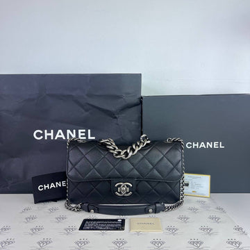 [PRE LOVED] Chanel Perfect Edge Flap Bag in Black Caviar Leather RHW (Series 21)
