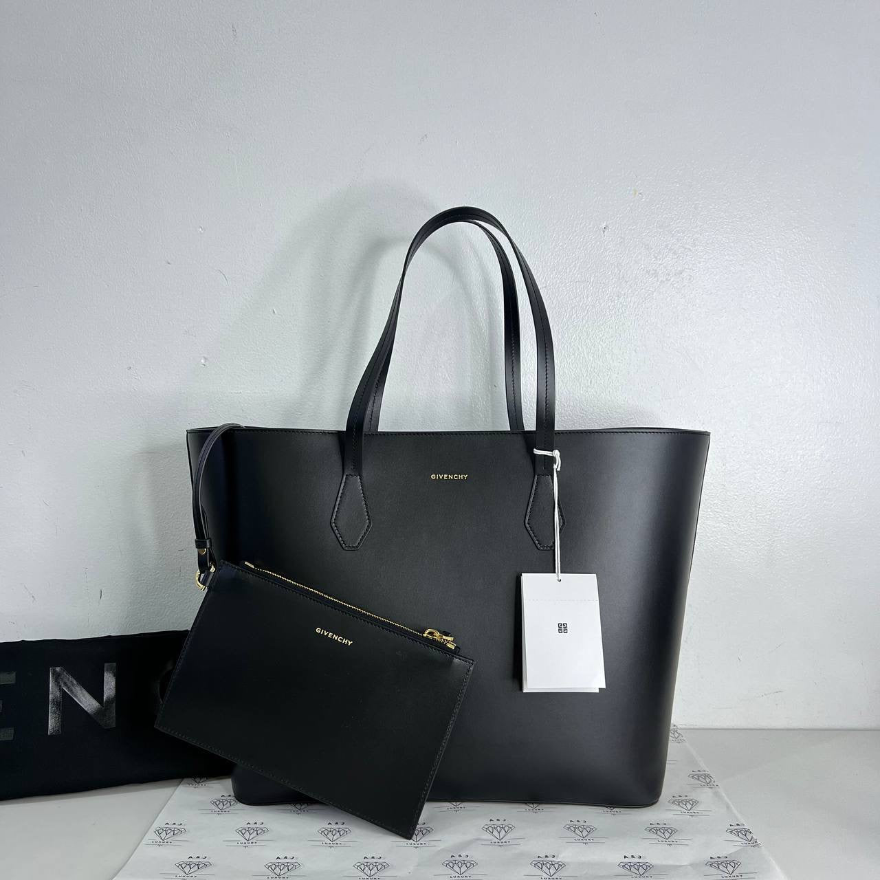 [PRE LOVED] Givenchy Wing Tote Bag in Black Calfskin Leather GHW