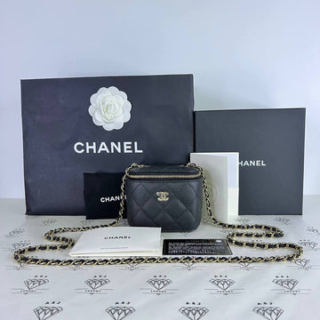 [PRE LOVED] Chanel Mini Vanity in Black Caviar Leather Light Gold HW (Series 31)