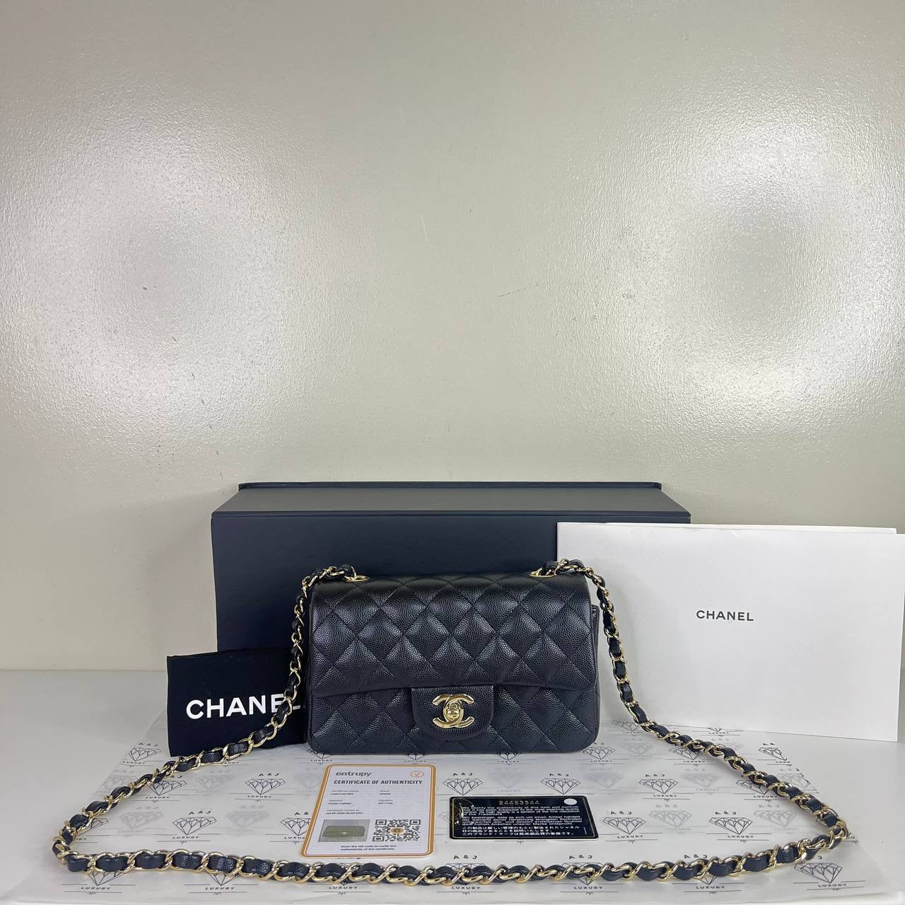 [PRE LOVED] Chanel Mini Rectangle Flap in Black Caviar Leather GHW (Series 24)