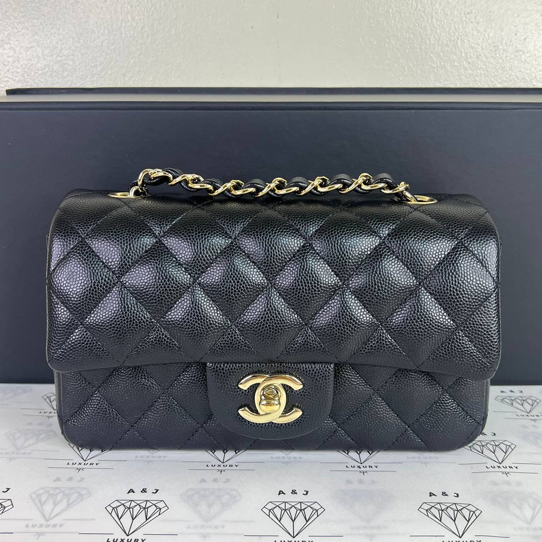[PRE LOVED] Chanel Mini Rectangle Flap in Black Caviar Leather GHW (Series 24)
