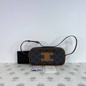 [PRE LOVED] Celine Mini Camera Triomphe Shoulder Bag in Tan