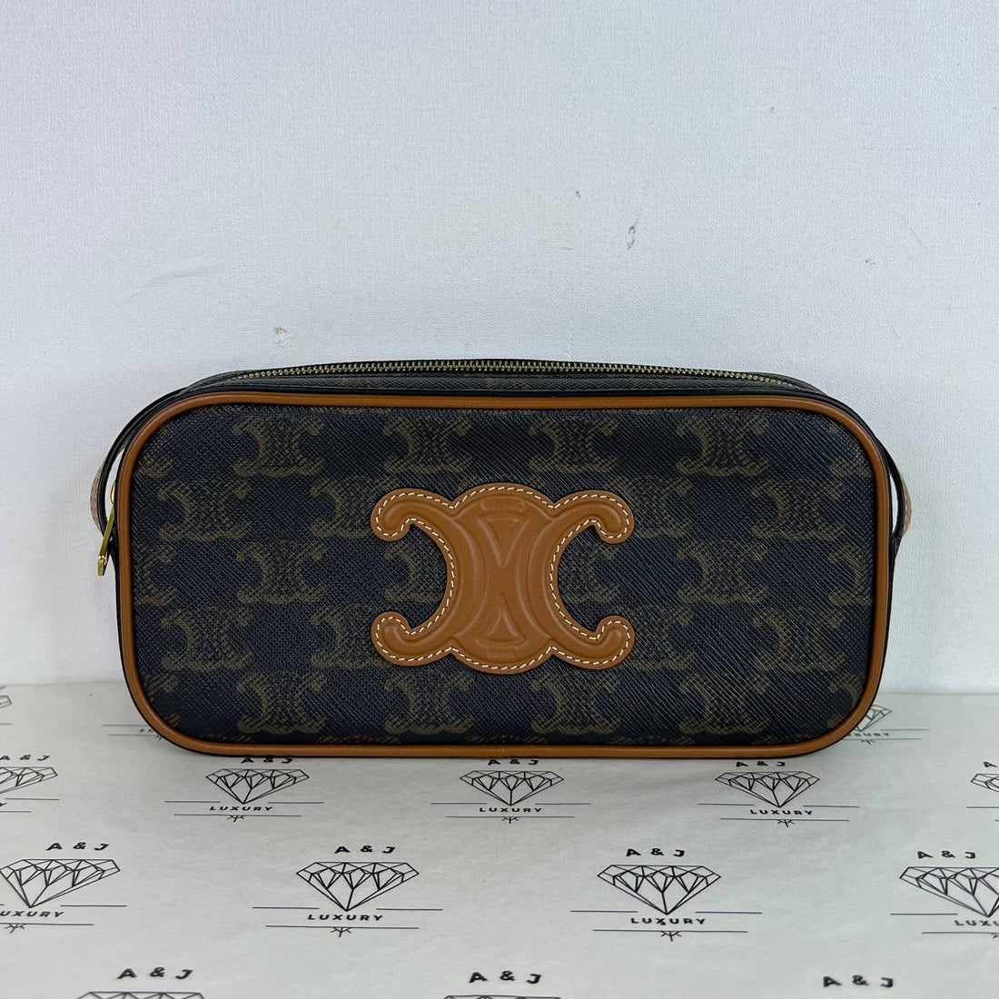 [PRE LOVED] Celine Mini Camera Triomphe Shoulder Bag in Tan