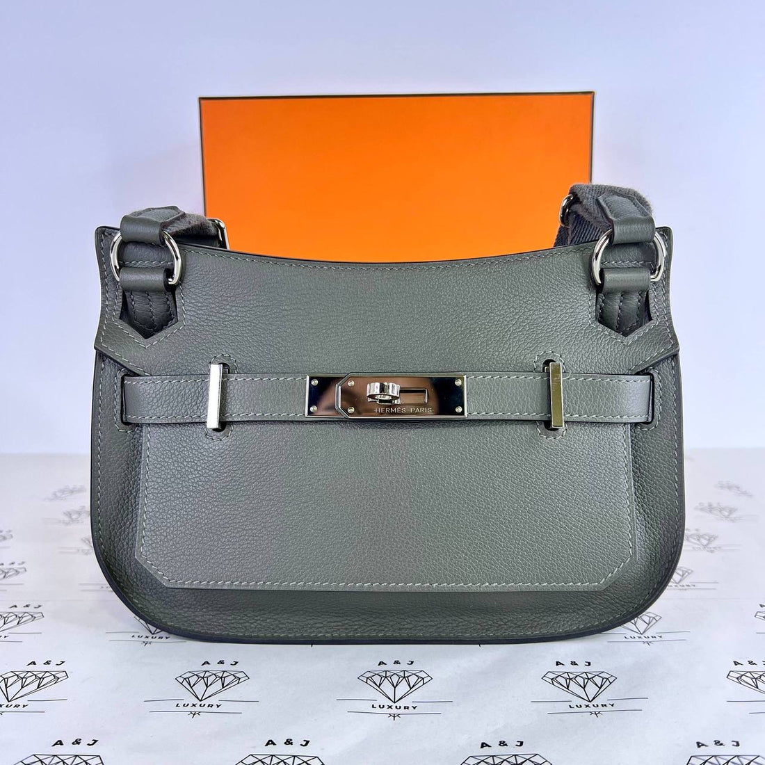 [PRE LOVED] Hermes Mini Jypsiere in Gris Meyer Evercolor Leather PHW (Stamp K - 2025)