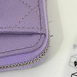 [BRAND NEW] Chanel Zippy Cardholder in Lilac Caviar Leather SHW (microchipped)