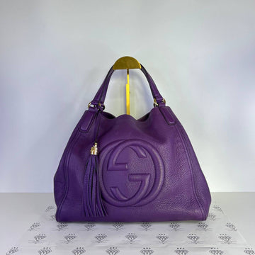 [PRE LOVED] Gucci Medium Soho Tote Bag in Purple GHW