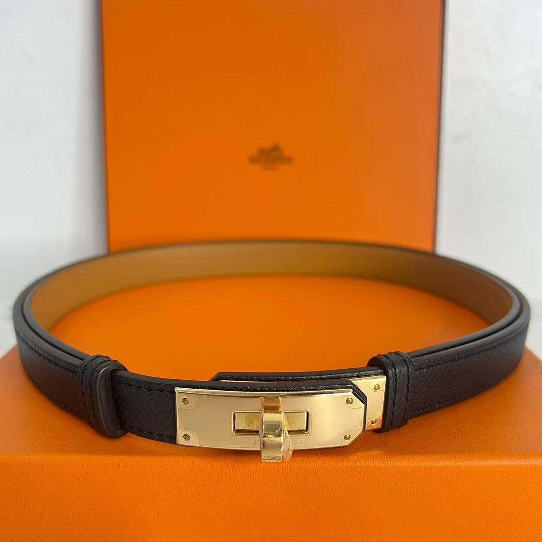 [BRAND NEW] Hermes Kelly 18 Belt in Black RGHW (Stamp K - 2025)