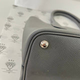 [PRE LOVED] Prada Double Cuir Handbag in Gray Saffiano Leather SHW