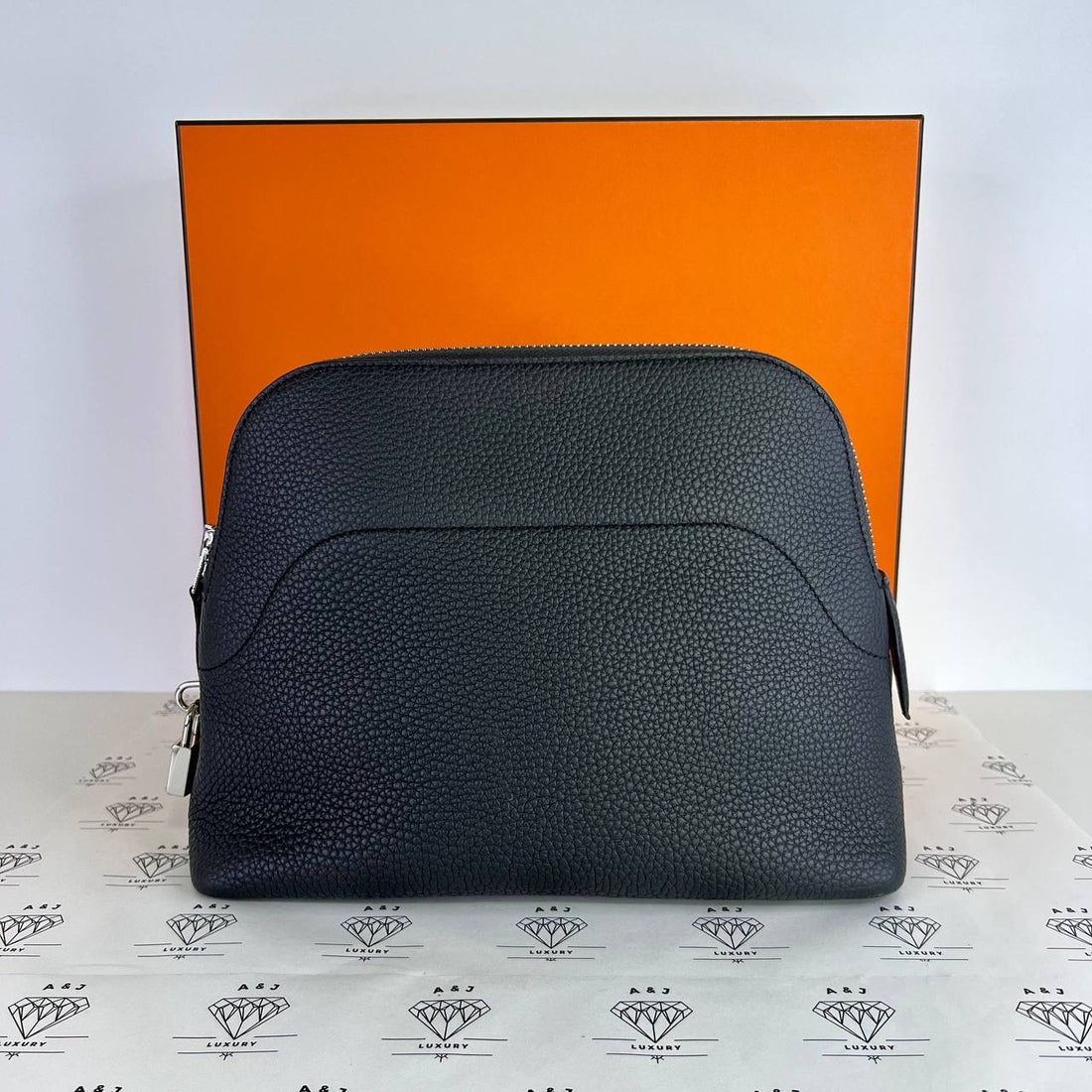 [PRE LOVED] Hermes Bolide Messenger Bag in Ardoise Togo Leather PHW (Stamp K - 2025)